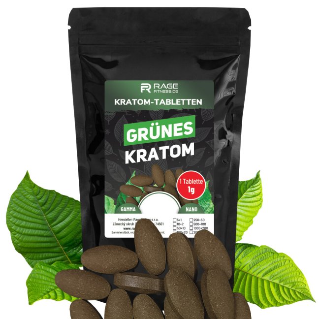 Grünes Kratom Tabletten 1g/tab. - Tablety: 50 + 10 tabletten gratis