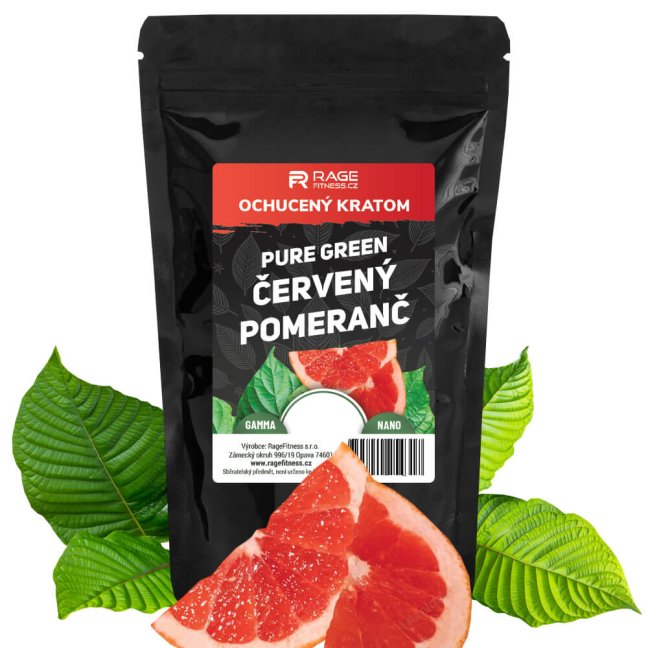 Ochucený kratom Pure Green Červený pomeranč - Gramáž: 250g