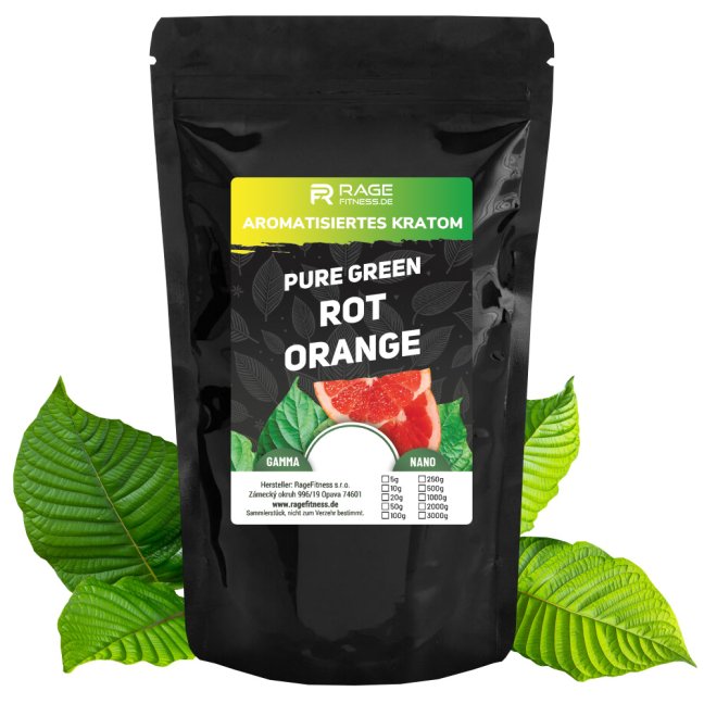 Aromatisiertes Kratom Pure Green Red Orange - Gewicht: 500g