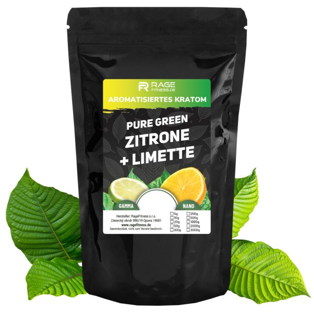 Aromatisiertes Kratom, Pure Green Zitrone + Limette