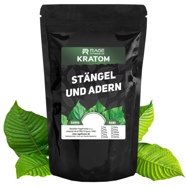 Kratom Blattstiele und -adern